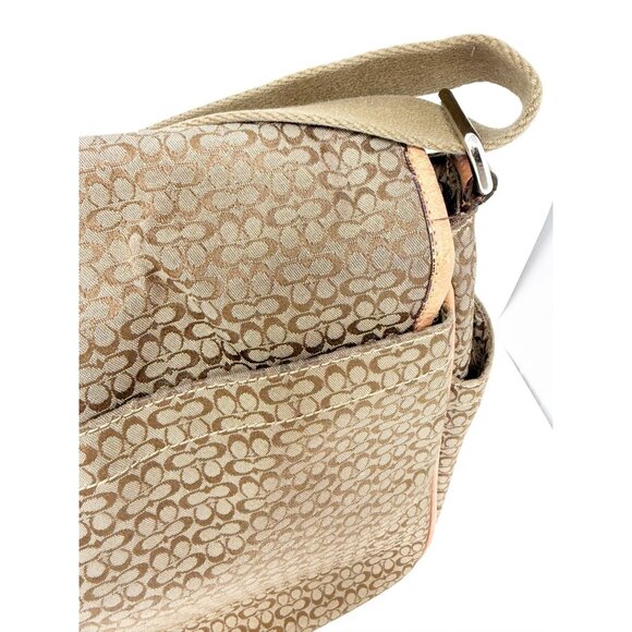 Coach Vintage Y2K Hudson Commuter Messenger Bag F77004 Jacquard Brown Tan - Picture 6 of 9